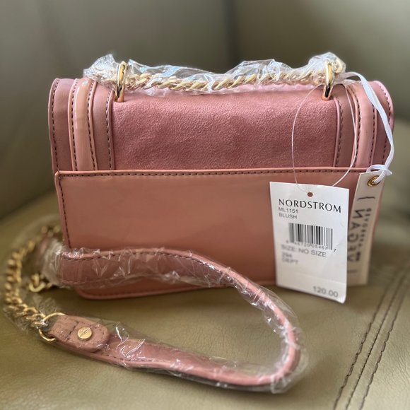 MALI + LILI VEGAN SUEDE MINI ME BLUSH PINK SUEDE CROSSBODY   NWT - Picture 3 of 8